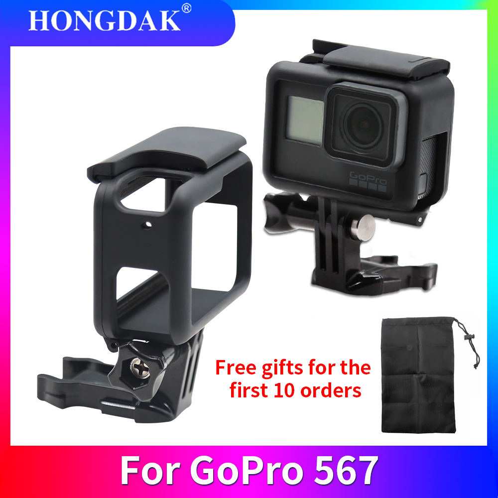 Hongdak Protective Border Frame Camcorder Housing Case for Gopro Hero Go Pro 5 6 7 Black Action Camera Accessories