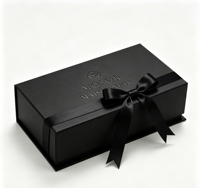 Boîte cadeau rigide de luxe en papier d'art avec couvercle et base, gaufrage et vernis sélectif UV pour produits de soin de la peau