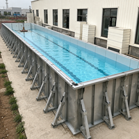 Piscine hors sol modulaire sur mesure en acier inoxydable, grande piscine extérieure pour la famille, la maison, le jardin