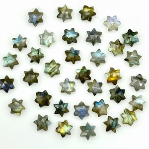 Cuentas de piedras preciosas con forma de estrella Lisa Briolette de estrella tallada de labradorita Natural para joyería, cuentas talladas a mano de labradorita, cuentas de estrella - Product Image 1