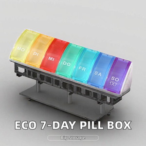 Linxikeji LX2553 <b>Large</b> Capacity Eco-Friendly ABS Rainbow 7-Day Pill Case Custom Logo Portable Medicine <b>Drawer</b> Box <b>Storage</b> - Product Image 2
