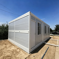 Mini-maison mobile préfabriquée pliable et empilable, prête à l'emploi, 1 chambre, transportable, petite maison pliable préfabriquée