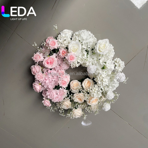 ชุดดอกไม้ประดิษฐ์สีชมพูขาวแชมเปญ LEDA สำหรับตกแต่งซุ้มโค้งงานแต่งงาน ฉากหลังงานอีเว้นท์และงานปาร์ตี้ - Product Image 2