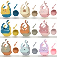4PC Silicone Impression Bébé Bol De Silicone Mat Eco Friendly Enfants À Manger Plaque Ensemble Alimentation Alimentation Bol D'aspiration