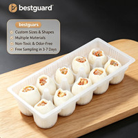Barquette thermoformée personnalisée en PP pour aliments surgelés, barquette d'emballage pour dumplings, shaomai, wontons, barquette en plastique jetable de qualité alimentaire pour en-cas