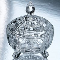 Pot à bougie en verre vide de style nordique, rond, classique, rétro, avec couvercle, emballage cadeau, pot à bonbons en verre transparent, vente en gros