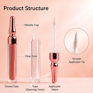 Organic <b>Lip</b> Plumping 2ml Rose Luxury <b>Lip</b> Gloss Personalizados Tube for Daily Makeup Private Label - Product Image 4