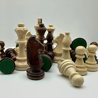 RUNAN Pièces d'échecs de luxe en bois massif brun de 3,8 pouces avec des motifs personnalisés pour les tournois d'échecs internationaux