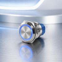 Interrupteur à bouton-poussoir électronique en métal 12mm 16mm 19mm 22mm, à réinitialisation automatique, normalement ouvert, IP66 avec LED 24V