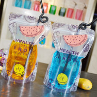 Sachets Doypack en plastique transparent personnalisés, refermables, pour jus et boissons, avec pailles, pour produits surgelés