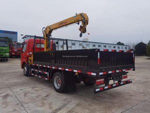 Camion de fret DFAC 6t à ridelles rabattables avec grue à flèche rigide de 2t, véhicule de manutention hydraulique auto-chargeur à vendre - Product Image 5