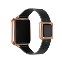 Bracelet de montre en cuir véritable Lionorm pour Apple Watch, boucle magnétique carrée, sangle fine pour Iwatch 10 9 8 Ultra SE 38-49 mm