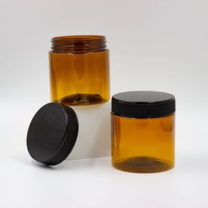 Envase de plástico marrón de 120 ml, boca ancha, cilíndrico, para cosméticos, botella vacía para cremas y lociones, material PET. - Product Image 1