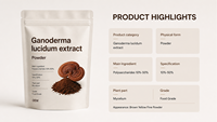 Extrait Pur de Champignon Reishi (Ganoderma Lucidum) de Qualité Alimentaire, 5%-30% Polysaccharides, Poudre Végétale, 1kg, Fournisseur Certifié ISO