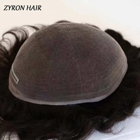 Prothèse capillaire en dentelle suisse complète en cheveux vierges indiens 8x10 # Prothèse capillaire frontale 1B à nœuds simples pour hommes, pour couvrir les zones de calvitie