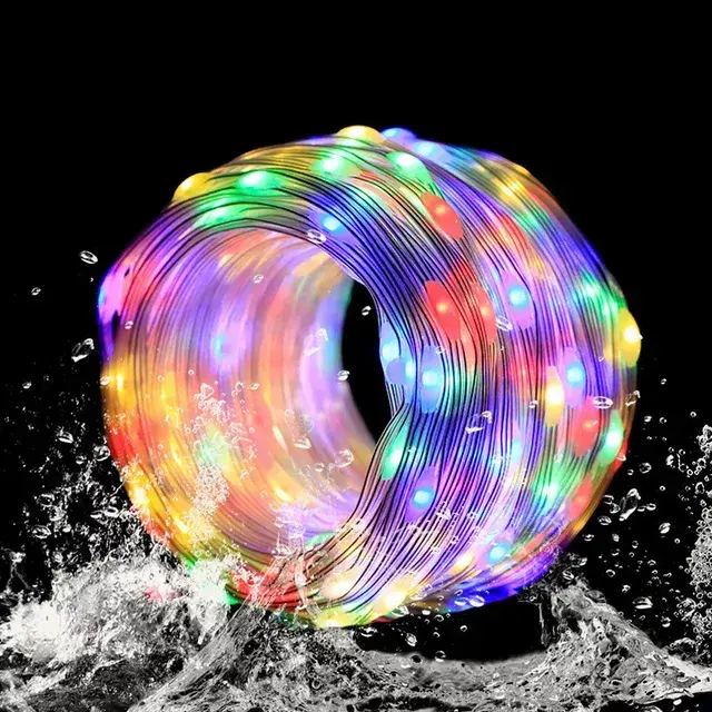 Aoying DC12V 1000ct SK6812/WS2811 LED Pebble String Light Outdoor Phone APP Control RGB Color Changing LED String Lights