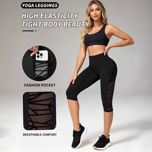 Best Selling High Quality Animal Print Fitness Yoga Tights Mesh High Waist Cropped Seamless <b>Leggings</b> <b>with</b> <b>Pocket</b> for Women - Product Image 3