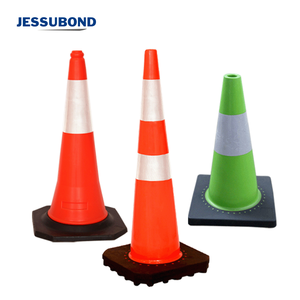 Cônes de signalisation en PVC haute visibilité personnalisés 50/70/75/90 cm avec éléments réfléchissants - Product Image 6