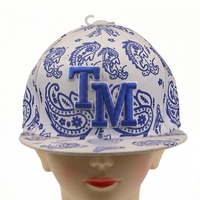 Gorra de Béisbol Casual con Visera Plana y Bordado Paisley de Moda LA, 100% Poliéster
