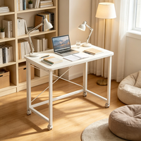 Table pliante multifonctionnelle, bureau d'ordinateur mobile, surface en panneau MDF, pour la maison, l'étude, la salle à manger, l'utilisation en appartement locatif