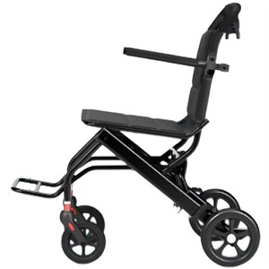 New Cheap Foldable Manual Wheel Chair for Patient and the Elderly Factory Sale directly uphill effortless V-type brake - Product Image 1