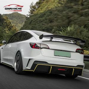 Pour Tesla modèle 3 mise à niveau kit carrosserie large pare-chocs avant pare-chocs arrière capots de moteur en fibre de carbone et <span class=keywords><strong>becquet</strong></span> de voiture GT - Product Image 5