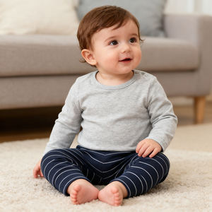 Pantalons pour bébé unisexe en tricot de printemps bon marché, longueur entière, respirants, en coton, leggings pour nouveau-né, vêtements pour bébé, pantalons longs pour tout-petits - Product Image 4