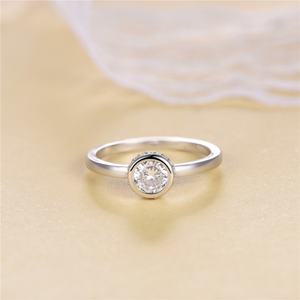 Bague de fiançailles en argent sterling plaqué rhodium pour femme Sun Star, cadeau de mariage, bijoux empilables tendance - Product Image 3