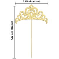 Gouden Prinsessenkroon Cupcake Toppers Glitter Prinsessen Taartdecoratie voor Bruiloft Meisjes Verjaardag Babyshower Feestdecoratie