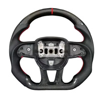 Volant personnalisé en fibre de carbone véritable avec LED pour Dodge Charger Challenger 2015+ Jeep Grand Cherokee Trackhawk SRT