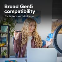 Crucial P510 PCIe Gen5 NVMe SSD hingga 11000MB/s TLC NAND Kompatibel dengan Laptop & Desktop, untuk Gamer & Kreatif, Solid State Drive