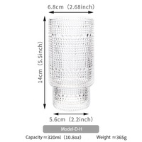 Verres à eau élégants à points en relief, style INS, vaisselle robuste et transparente pour fêtes à domicile et cadeaux de mariage