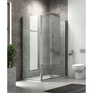 Kamalu KP3000S Moderna Cabina Doccia 150X80 con Apertura Scorrevole, Piatto Rettangolare, Vetro Temperato 8mm, Telaio in Alluminio, ABS per Hotel - Product Image 2