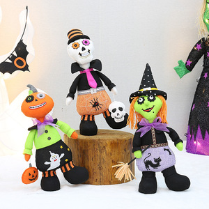 Muñecas Decorativas de Halloween, Calavera de Calabaza, Bruja de Tela, Decoración para Fiestas en Interiores - Product Image 2