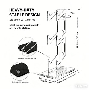 Soporte Universal de Acrílico de 3 Niveles para Juegos con Gancho para Auriculares para PS5, <span class=keywords><strong>PS4</strong></span>, Xbox y Switch - Product Image 3