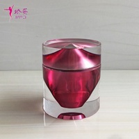 Nouveau design luxueux, pot en acrylique cylindrique pour crème de soin de la peau, emballage en plastique avec forme de bijou brillant