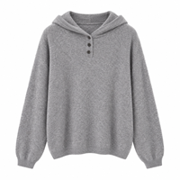 Pull à capuche en cachemire doux et moelleux de style coréen, tricoté, décontracté, adapté au travail, polyvalent