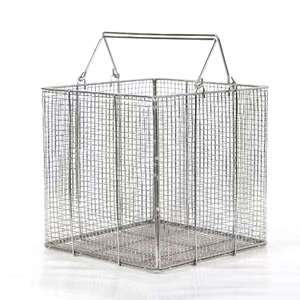 Cage portative pliable de stockage de conteneur de grillage de boîte en métal galvanisée pliable pour l'équipement de stockage de cargaison de palette d'entrepôt - Product Image 1