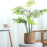 Style européen antique bambou tissé cylindre jardinière pot de fleurs en ciment pots de fleurs pour la décoration de jardin