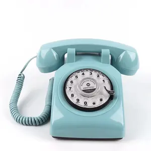 Çok renkli antika telefon döner kadran retro avrupa ve amerikan telefon