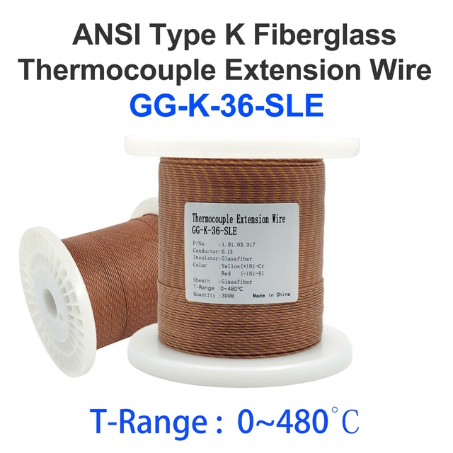 K-Type Fiberglass Thermocouple Wire Abrasion Resistant ANSI High Precision Oxidation Resistant Temperature Compensation Wire