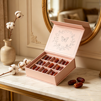Boîte rigide magnétique en gros, taille et couleur personnalisées, pour emballages cadeaux de luxe de dattes, chocolats et friandises du Ramadan