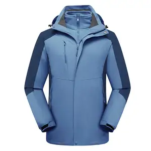 Custom Logo Men Hiking Ski Wear Detachable Windbreaker s Winter Coats 3 In 1 Waterproof Working Fleece For Outdoor