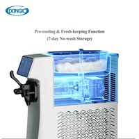 Machine à glace molle de table ultra-silencieuse à tête unique avec pré-refroidissement et maintien au frais, et fonction d'agitation par trémie