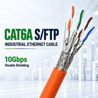 Câble Ethernet industriel Cat6A S/FTP 24/26AWG en cuivre nu toronné 10 Gbit/s 500 MHz, câble en vrac en PVC