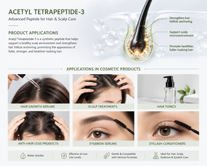 Acétyl tétrapeptide-3 de qualité cosmétique pour la croissance des cheveux, <span class=keywords><strong>CAS</strong></span> 827306-88-7, poudre d'acétyl tétrapeptide-3 - Product Image 3