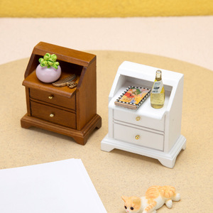 Mini créatif multifonctionnel bois casier armoire de rangement bébé maison maison de poupée Simple Table de chevet ménage tiroir créatif - Product Image 3