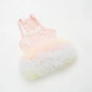 Lovable Spring Summer Dog Rainbow Slip Skirt Pet Princess Dress