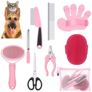 Kit di Toelettatura per Cani 9 Pezzi, Spazzola da Bagno per Cani, Set Completo di Accessori per Cani e Gatti, Facile da Usare - Product Image 1