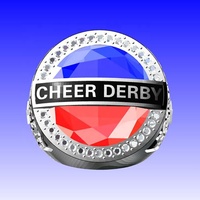 Bague de championnat Cheer Derby sertissage de pierres précieuses rouges/bule personnalisée en usine bague de bijoux en alliage de Zinc personnalisée
